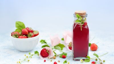 bouteille sirop fraises