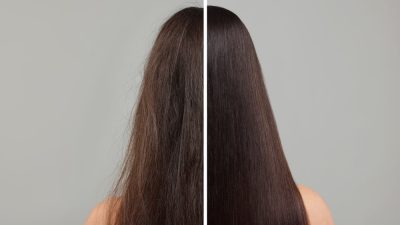 cheveux après avant traitement