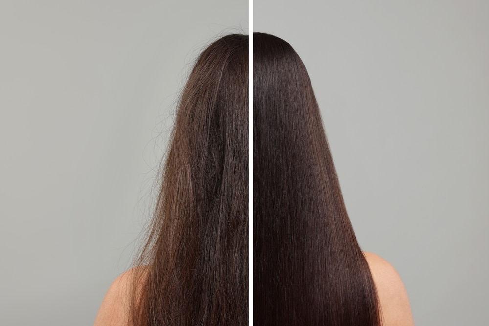 cheveux après avant traitement